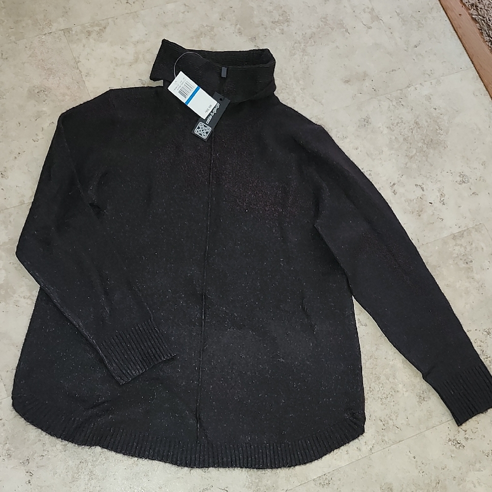 Cable & Gauge Black Turtleneck Sweater